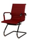 OF-025 | RED MEETING CHAIR RIPPLEBACK SLED BASE