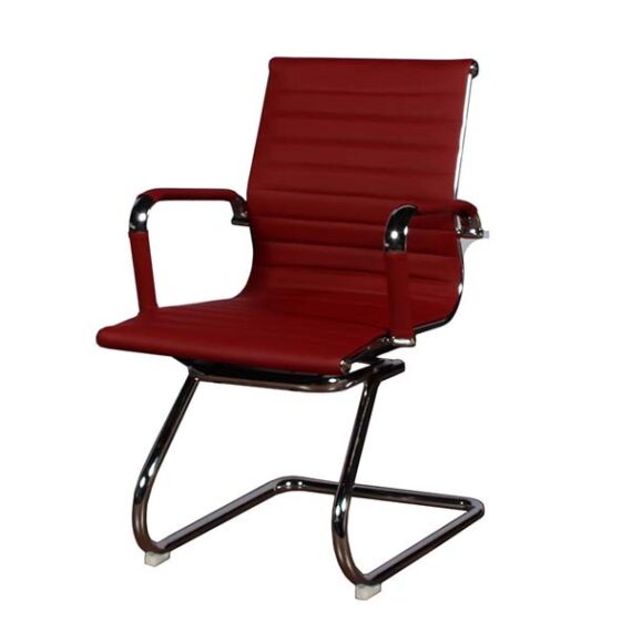 OF-025 | RED MEETING CHAIR RIPPLEBACK SLED BASE
