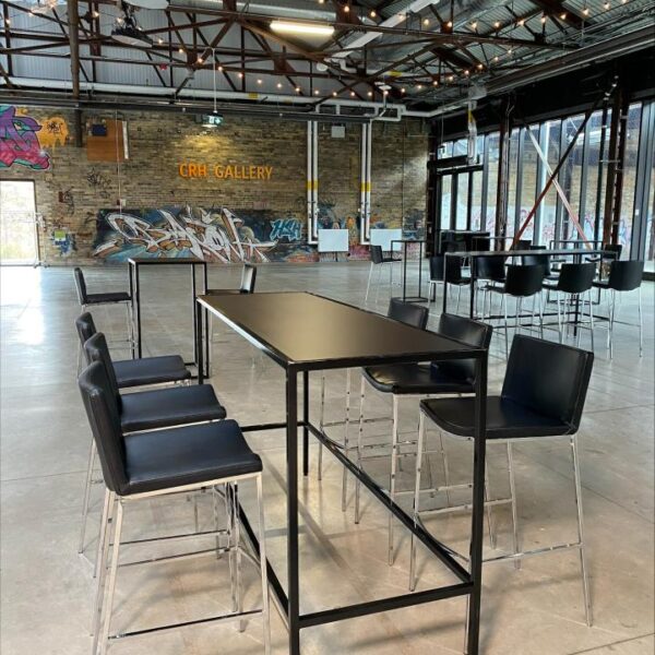 BS-006 | PITT BARSTOOL CHROME LEGS WITH BLACK SEAT