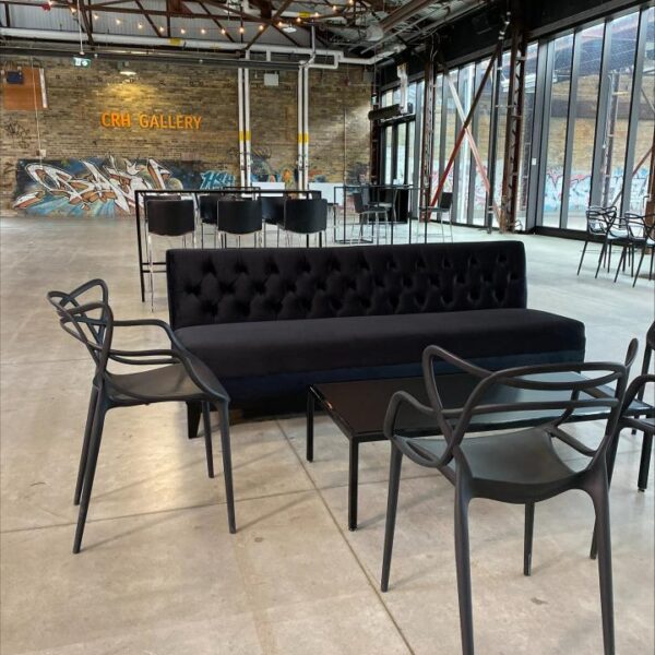 SS-520 | VELVET TUFTED BACK SOFA BLACK