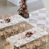 CASUAL-100 | 8FT RECTANGULAR WHITE FRAME DINING TABLE WITH PLEXI TOP