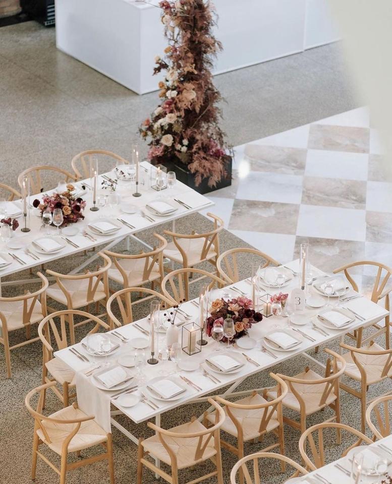 CASUAL-100 | 8FT RECTANGULAR WHITE FRAME DINING TABLE WITH PLEXI TOP