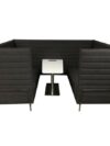OF-051 | DARK GREY FABRIC MEETING POD WITH CHARGING TABLE