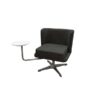 OF-049 | DARK GREY FABRIC WING CHAIR WITH TABLE