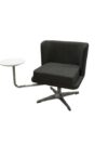OF-049 | DARK GREY FABRIC WING CHAIR WITH TABLE