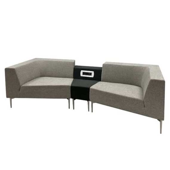 OF-057 | GREY/BLACK LOW MEETING POD SECTIONAL WITH CHARGING