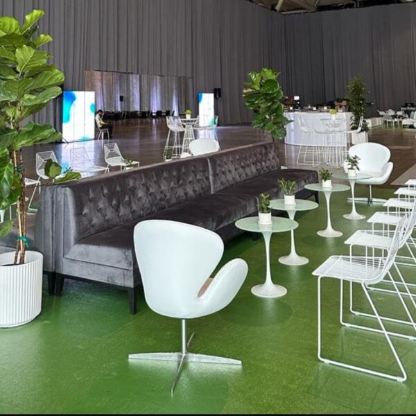 SS-519 | VELVET TUFTED BACK SOFA GREY