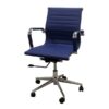 OF-036 | BLUE MEETING CHAIR CHROME FRAME R/B ON CASTERS