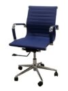 OF-036 | BLUE MEETING CHAIR CHROME FRAME R/B ON CASTERS