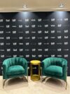 SS-613 | ROUND VELVET GOLD FRAME SINGLE CHAIR HUNTER GREEN