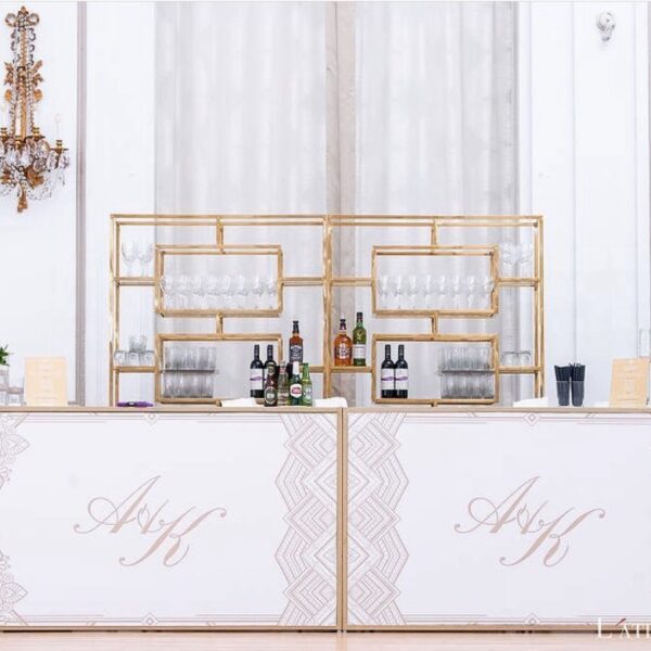 BAR-033 | 6FT BAR GOLD FRAME WITH PLEXI
