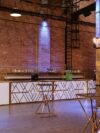 BAR-062 | 8FT GEO GEM BAR GOLD FRAME BAR WHITE PLEXI