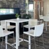 BS-007 | PITT BARSTOOL CHROME LEGS WITH WHITE SEAT
