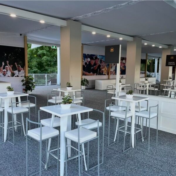 BS-031 | LEO BARSTOOL SANTEX SILVER FRAME WHITE