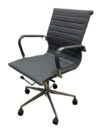 OF-037 | GREY FABRIC MEETING CHAIR CHROME FRAME R/B ON CASTERS
