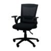 OF-016 | BLACK MESH STENO CHAIR WITH ARMS ON CASTERS