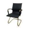 OF-028 | BLACK MEETING CHAIR CHROME FRAME R/B SLED BASE