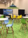 BS-070 | EIFFEL BARSTOOL ARMLESS NATURAL WOOD LEGS WITH YELLOW SEAT