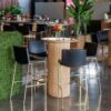 CRU-074 | SYDNEY FLUTED ROUND CRUISER TABLE NATURAL WOOD