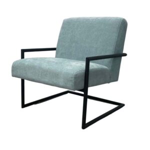 SS-637 | SQUARE SINGLE CHAIR SEAFOAM GREEN WITH BLACK FRAME