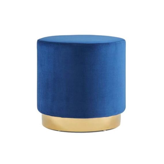 SS-432 | ROUND VELVET OTTOMAN ROYAL BLUE