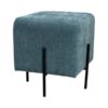 SS-640 | SQUARE OTTOMAN OCEAN BLUE FABRIC WITH BLACK LEGS