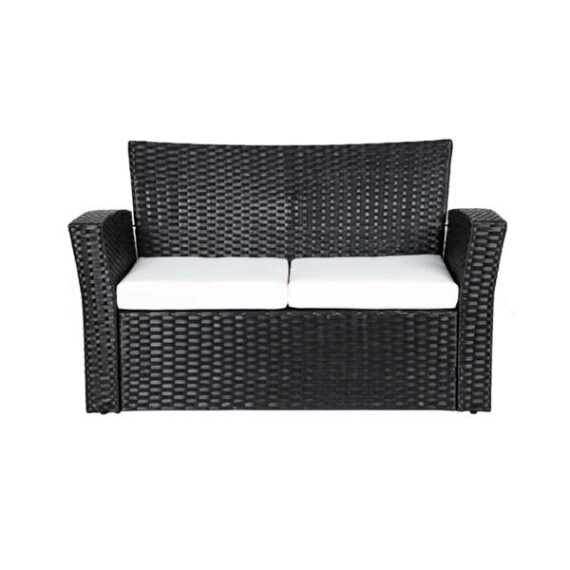 MISC-EU-016 | RATTAN LOVESEAT WHITE CUSHION