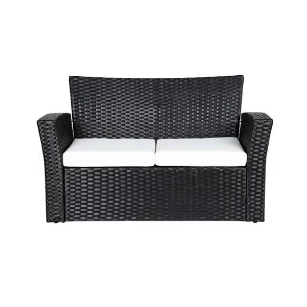 MISC-EU-016 | RATTAN LOVESEAT WHITE CUSHION