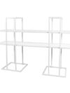 BAR-028 | DISPLAY STAND 2 SHELF WHITE FRAME WITH PLEXI