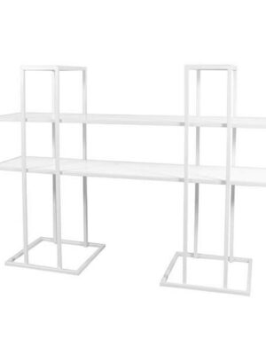 BAR-028 | DISPLAY STAND 2 SHELF WHITE FRAME WITH PLEXI