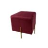 SS-583 | SQUARE VELVET OTTOMAN CRIMSON WITH GOLD LEGS