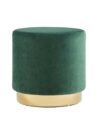 SS-433 | ROUND VELVET OTTOMAN HUNTER GREEN