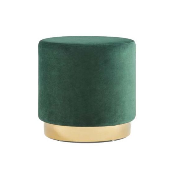 SS-433 | ROUND VELVET OTTOMAN HUNTER GREEN