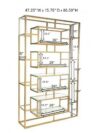 BAR-054 | GEO RECTANGULAR WINE SHELF GOLD FRAME CLEAR PLEXI