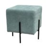 SS-641 | SQUARE OTTOMAN SEAFOAM GREEN WITH BLACK LEGS