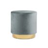SS-434 | ROUND VELVET OTTOMAN DARK GRAY