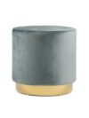 SS-434 | ROUND VELVET OTTOMAN DARK GRAY