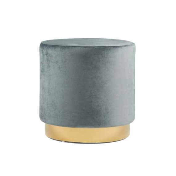 SS-434 | ROUND VELVET OTTOMAN DARK GRAY