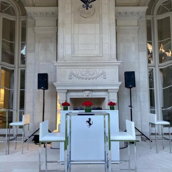 CRU-003 | SQ. CHROME CRUISER TABLE WITH PLEXI TOP