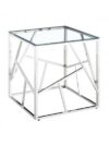 ET-054 | CC END TABLE CHROME FRAME WITH CLEAR GLASS TOP