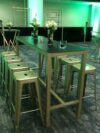 COMM-013 | SEAMLESS 24" COMMUNAL TABLE GOLD FRAME WITH PLEXI TOP