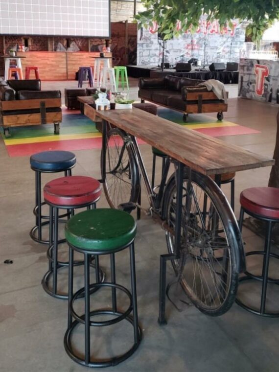 MISC-PROP-015 | BICYCLE TABLE WITH STOOLS (6)