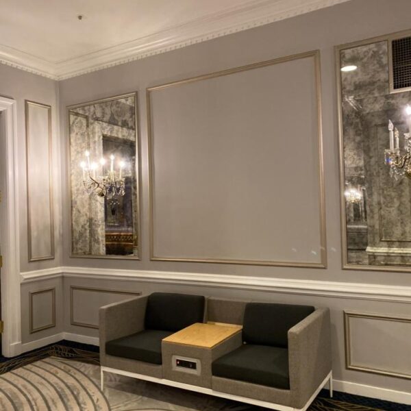 OF-055 | GREY/BLACK 2 SEAT MEETING POD WITH CHARGING