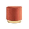 SS-435 | ROUND VELVET OTTOMAN NAPLES ORANGE