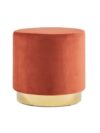 SS-435 | ROUND VELVET OTTOMAN NAPLES ORANGE
