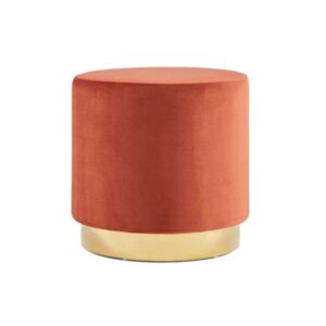 SS-435 | ROUND VELVET OTTOMAN NAPLES ORANGE