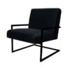 SS-642 | SQUARE SINGLE CHAIR VELVET BLACK WITH BLACK FRAME