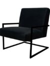 SS-642 | SQUARE SINGLE CHAIR VELVET BLACK WITH BLACK FRAME