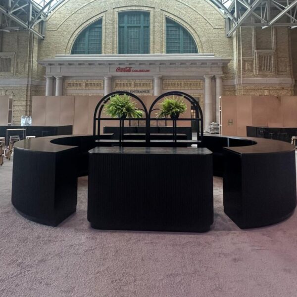 BAR-092 | SYDNEY FLUTED 6FT BAR BLACK WOOD