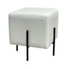 SS-644 | SQUARE OTTOMAN WHITE WITH BLACK LEGS